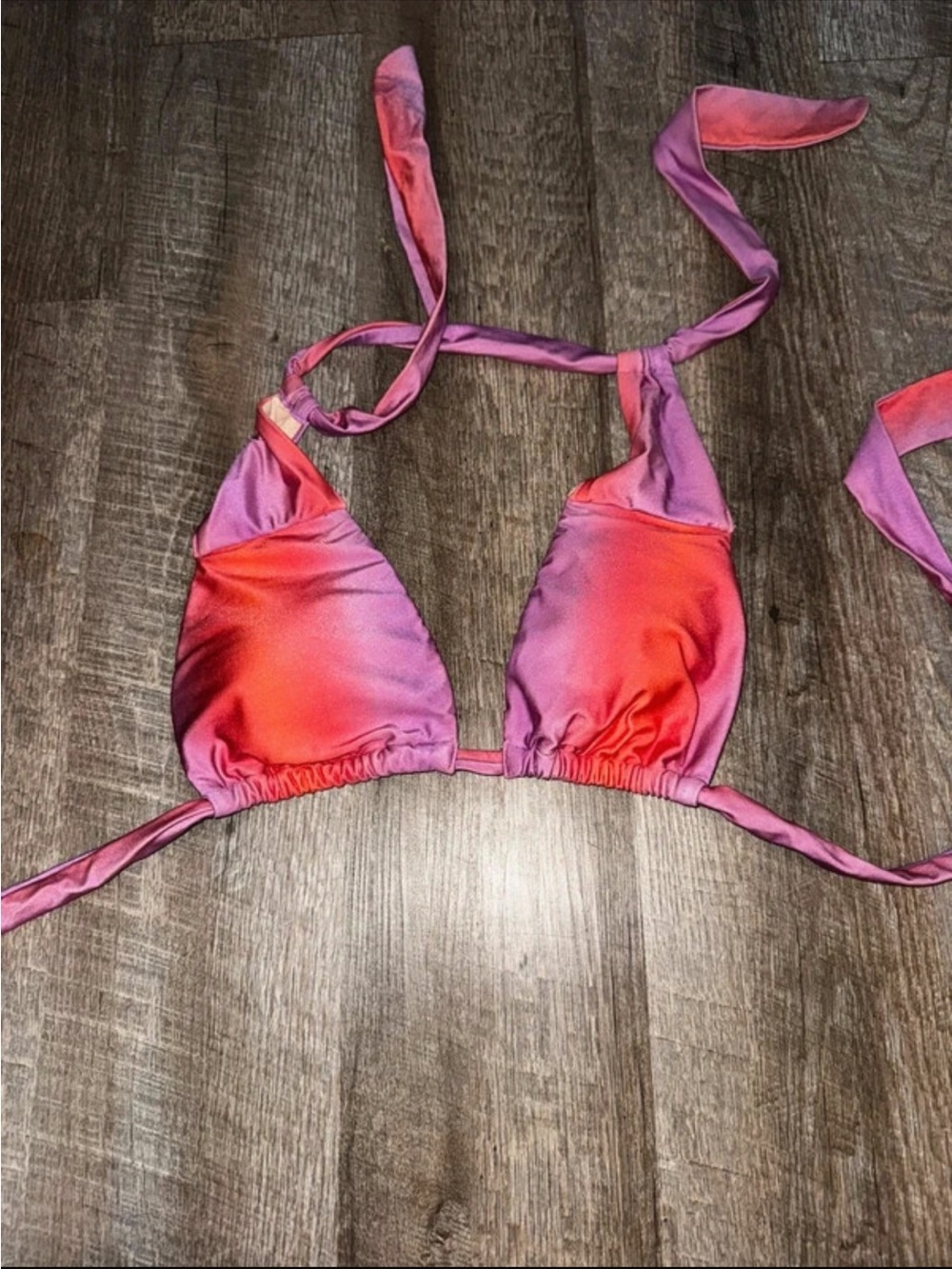 Victoria's Secret Pink and Orange Gradient Triangle Bikini Top